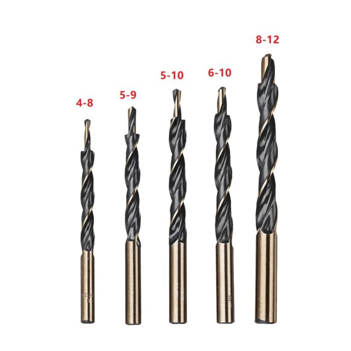 1pc-step-drill-bits-high-speed-steel-bit-for-drilling-wood-plastic-soft-metal-aluminum-8-4-9-5-10-5-10-6-12-8mm-woodworking-tool