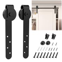 ชุดฮาร์ดแวร์ประตูบานเลื่อนขนาดเล็กสำหรับประตูตู้ Rail Set Smooth Silent Top Mount Hanger Track Closet Door Roller Rail