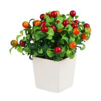 ?แนะนำ!! กระถางเบอร์รี่ ฟ้าและดอกไม้ สีส้ม/แดง ARTIFICIAL BERRIES IN POT SKY AND FLOWER ORANGE/RED