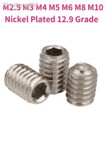 M2.5 M3 M4 M5 M6 M8 M10 Nickel Plated 12.9 Grade Concave End Tightening Screw Hex Hexagon Headless Machine Rice Tight Top Bolt