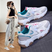 2022 Summer New Clunky Sneakers Womens Single Mesh Breathable Sneakers Womens Ins Street Shooting Running Shoes