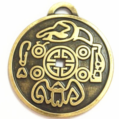 plun-หรียญโชคลาภ Money Amulet เหรียญทิเบต เหรียญนำโชคลาภครับ Wealth Fortune Lucky 30 x 1.8 มม