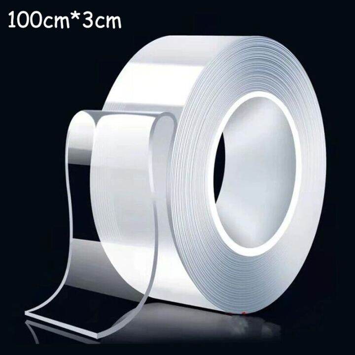 self-adhesive-traceless-double-sided-nano-tape-waterproof-transparent-wall-stickers-heat-resistance-bathroom-home-decoration-tap-adhesives-tape