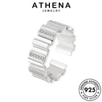 ATHENA JEWELRY โกลด์ เครื่องประดับ Silver แท้ มอยส์ซาไนท์ เกาหลี ต้นฉบับ สี่เหลี่ยมเย็บ ผู้หญิง แหวน แฟชั่น ไดมอนด์ เครื่องประดับ 925 เงิน R1004