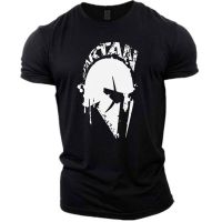 เสื้อยืดแขนสั้น พิมพ์ลาย Spartan 3 มิติ สไตล์วินเทจ แฟชั่นฤดูร้อน สําหรับผู้ชาย  RZMS