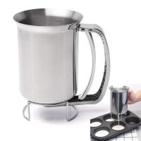 Flour Dispenser,Flour Batter Dispenser Stainless Steel Baking Tool Batter Mixer Batter Funnel for Home Kitchen Baking