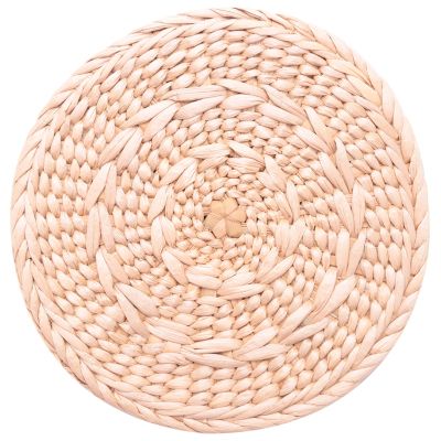4 Pcs Natural Weave Placemats Round Braided Rattan Tablemats For Coasters, Pots, Pans &amp; Teapots,Natural Wooden Heat Resistant Mats,7.9 In