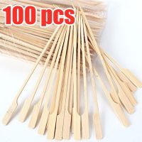 100PCS Disposable Bamboo Sticks Barbecue Tools Natural BBQ Bamboo Skewers Camping Party For Kabob Fruit Cocktail Party BBQ Tools Cables