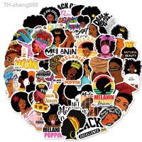 10/30/50PCS Pop Black Skin Girl Melanin Stickers DIY Phone Laptop Luggage Skateboard Graffiti Decals Fun for Kid Toys