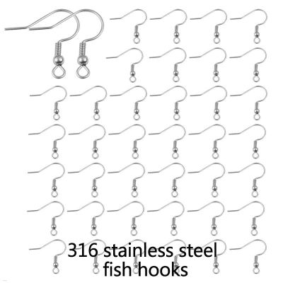 200pcs 316 Surgical Stainless Steel Earring Clasps Fish Hook Dangler DIY Drop Earring Base Findings For Jewelry Making Supplies