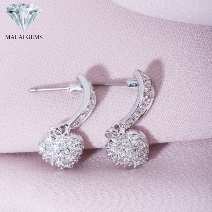 malai-gems-ต่างหูเพชร-ต่างหูหัวใจ-ต่างหูห้อยหัวใจ-เงินแท้-silver-925-เพชรสวิส-cz-เคลือบทองคำขาว-รุ่น-11011999-แถมกล่อง