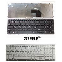 GZEELE ใหม่สำหรับ SONY VAIO E15 SVE 15 SVE15 149032851RU AEHK57002303A แป้นพิมพ์ RU MP-11K73SU-920รัสเซียสีขาวมีกรอบ