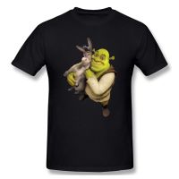 และลาพิมพ์ผ้าฝ้ายเสื้อยืด Shrek Comedy Film Men Fashion Streetwear Top Tee