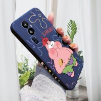 เคสโทรศัพท์สำหรับ OPPO Reno10 Pro + 5G เคสโทรศัพท์ปลาดาวแพททริกน่ารักลายการ์ตูนเคสป้องกันของเหลวรูปแบบขอบสี่เหลี่ยมปลอกซิลิโคนคลุมทั้งหมดกล้อง