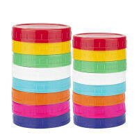 16 Pack Colored Plastic Mason Jar Lids -8 Wide Mouth &amp; 8 Regular Mouth Ball Mason Lids,Anti-Slip Food Storage Caps