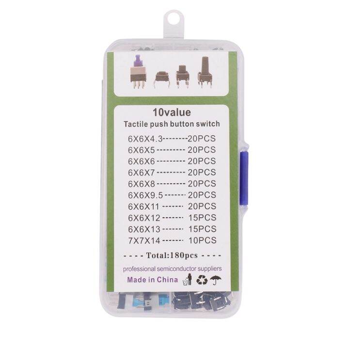 10-kinds-values-180pcs-tactile-push-button-switch-micro-trigger-mini-momentary-tact-assortment