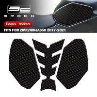 3D Carbon Fiber Fuel Tank Decal Grip Anti-Slip Traction Pad Side Air Knee Protection Sticker Fits For Z650 NINJA650 2017-2021