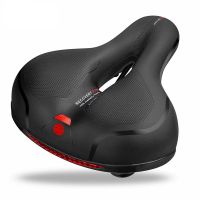 Breathable Bicycle Saddle Men Women MTB Road Bike Saddle Shock Absorbing Comfortable Big Butt Bike Seat Safety Warning