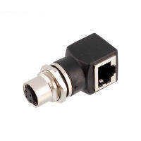 4Pin อุตสาหกรรม8ขาไปยัง RJ45เครือข่ายอีเธอร์เน็ตรถไฟขนส่งสัญญาณอะแดปเตอร์ M12นักบินเชื่อมต่อ D รหัส8Pin X หัวเข็มขัดการเข้ารหัส