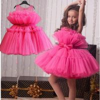 【jeansame dress】 BabyGirl 1st BirthdayFor Baby GirlBowknotDresses ดอกไม้งานแต่งงาน TutuClothes