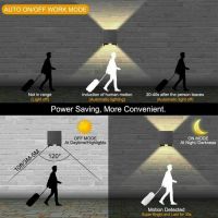 Motion Sensor LED โคมไฟติดผนังเชิงเทียนกลางแจ้งกันน้ำผนังห้องโถงระเบียงโคมไฟ