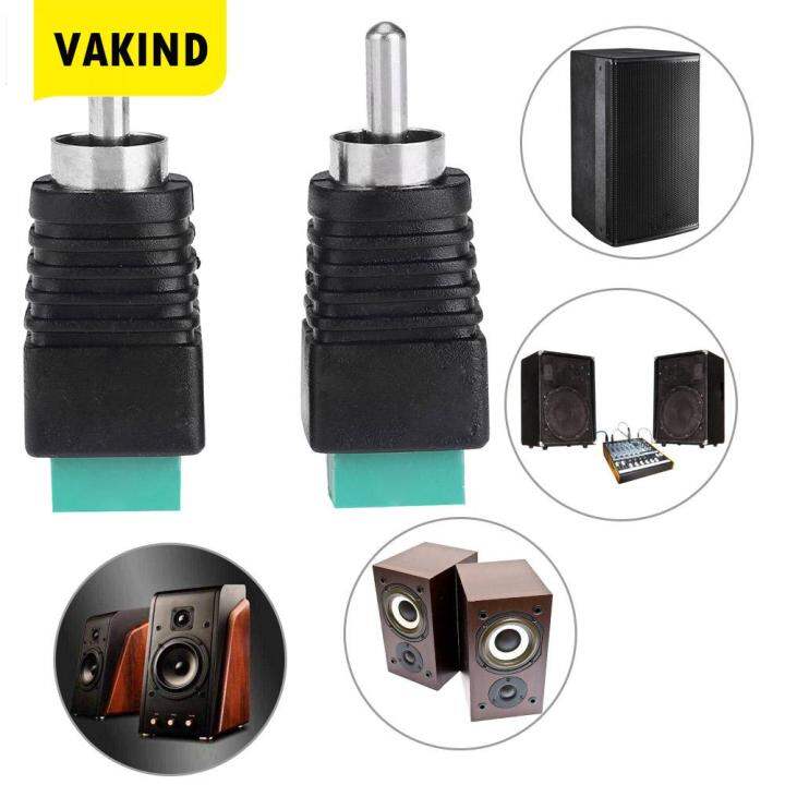 2pcs Speaker Wire Cable to Audio Male RCA Connectors Adapters Jack Plug