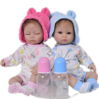 hot！【DT】♚∋✠  Silicone reborn baby dolls 16  40cm real twin fake for children toys wedding gift bebe alive bonecas