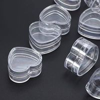 【CW】 100pcs Plastic Boxes Transparent Makeup Jars Pots