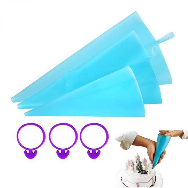 6pcs-pastry-bags-reusable-piping-silicone-icing-frosting-diy-professional-cake-decorating-tools