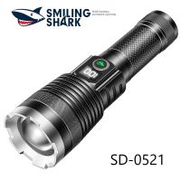 ไฟฉาย LED SD0521ปลาฉลามยิ้ม M60 USB ไฟฉายสว่างสุดชาร์จได้ซูเปอร์ไลท์กลางแจ้งกันน้ำซูมได้ฉุกเฉินเดินป่าตั้งแคมป์ทำงาน