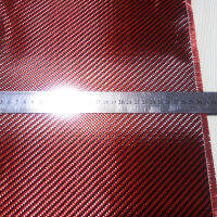 Free shipping Red Kevlar &amp; 3K Carbon fiber mixed Fabric 200gsm 20" 50cm wide 2x2 Twill Aramid fiber Hybrid Carbon Kevlar Cloth