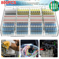 800 ชิ้นความร้อนหดท่อชุด Solder Seal ตัวเชื่อมต่อสายไฟและกันน้ำความร้อนหด Butt ตัวเชื่อมต่อสายไฟฉนวน-hjgtfjytuert