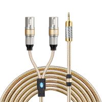 HiFi Mini Jack 3.5mm to 2 XLR 3 Pin Audio Cable for PC Headphone Amp MP3 Mixing Console Dual XLR to 3.5 Cable 1M 2M 3M 5M 8M 10M