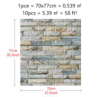 10 pçs tijolo adesivo de parede r tijolo pedra padrão auto-adesivo anti-colisão 3d papel de parede painel de es 70x77cm decoração de casa