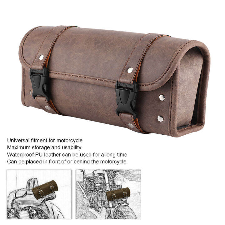 PU Leather Motorcycle Saddlebags Vintage PU Leather Side Saddle Bags