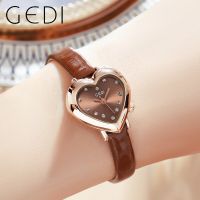 ZZOOI GEDI Fashion Heart Shape Small Women Watches Luxury Brand Diamond Waterproof Ultra-thin Quartz Ladies Clock Elegant Female Watch