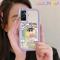 Jjlingji เคสสำหรับ VIVO V23E 4G V23E 5G Y75เคสการ์ตูนดินสอสี Shin-Chan สีสันสดใสนิ่มสำหรับเลนส์กล้องมอนสเตอร์ตัวกันกระแทกแบบใสเคสมือถือป้องกันซิลิโคนง่ายปลอกความคิดสร้างสรรค์โปร่งใส