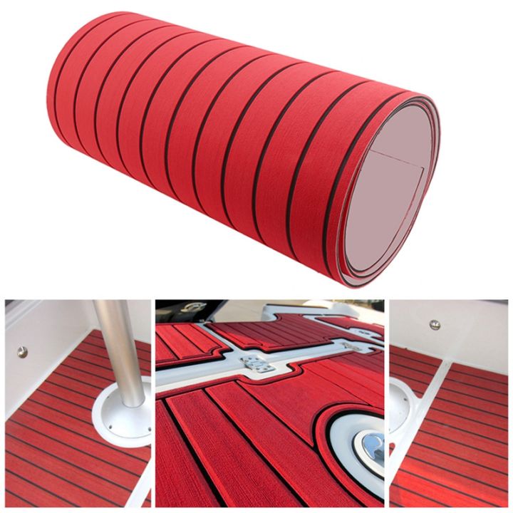 self-adhesive-eva-foam-teak-decking-yacht-marine-flooring-synthetic-boat-floor-mat-2400x450x6mm-red