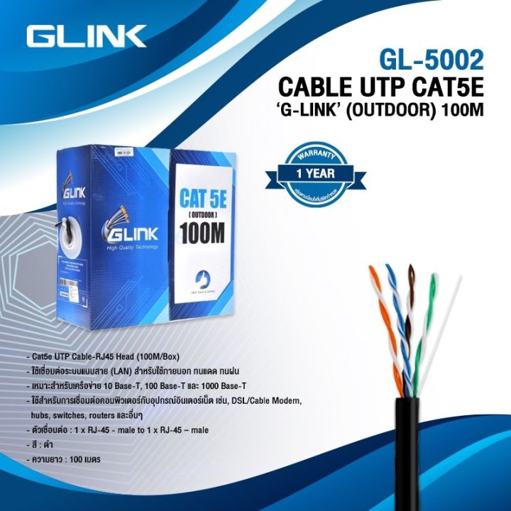 สายแลน-cat5e-utp-cable-100m-box-glink-outdoor-gl5002-สายแลนนอกอาคาร-สีดำ