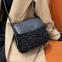 Plush Messenger Bag For Girls Designer Letter Bag Faux Leather Flap Leisure Cosmetic One Shoulder Female Cover Crossbody Bag