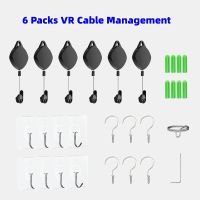 VR Cable Management  6 Packs VR Pulley System Fits PS VR2/Meta Quest/Oculus Quest/Valve Index/HTC Vive/Vive Pro/VR Accessories