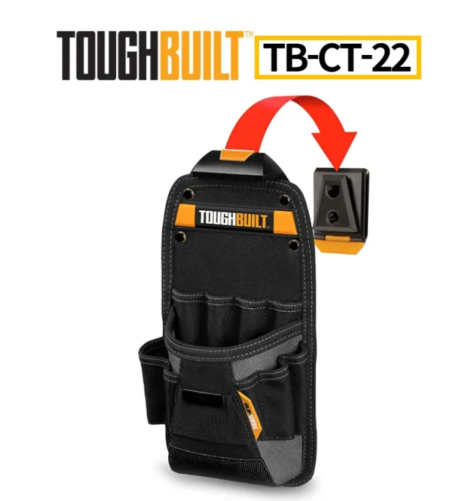ToughBuilt Tool Belt TBCT22 Technician Pouch ClipTech Compatible, 11 Pockets and Loops