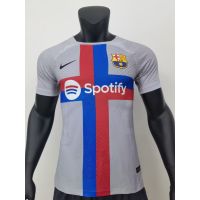 [เวอร์ชั่นผู้เล่น] 2223 New Barcelona Second Away Game เสื้อฟุตบอลสีเทาแขนสั้นคุณภาพสูง