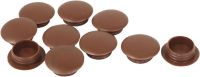 Keszoox Plastic Press On Cap Screw Cover 10pcs Brown for 16mm Dia Hole