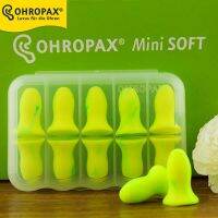 Ohropax ปลั๊กอุดหูทำจากโฟมที่สามารถล้างทำความสะอาดได้ด้วยที่อุดหูแบบนุ่มขนาดเล็ก5คู่ที่อุดหูลดเสียงรบกวนนอนสำหรับเด็กและผู้หญิงเครื่องช่วยนอนหลับดี