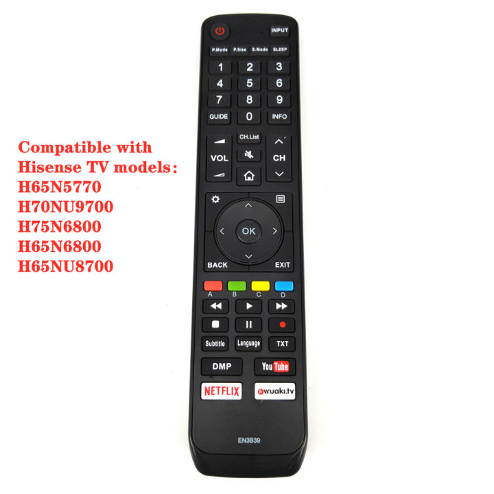 HISENSEรีโมทคอนโทรล,ใหม่EN3B39รีโมทคอนโทรลสำหรับH65N5770 H70NU9700 H75N6800 H65N6800 H65N6800 H65NU8700