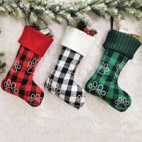 18 Inch Christmas Knitted Stocking Gift Candy Hanging Bag Xmas Hotel Home Fireplace Decoration Christmas Socks 2022 Christmas Ba Socks Tights
