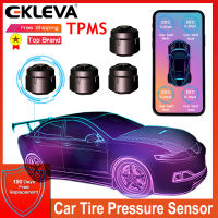 EKLEVA Android IOS BLE TPMS สากลยางรถยนต์เซ็นเซอร์ความดันกันน้ำภายนอกเตือนเซ็นเซอร์แรงดันลมยางบลูทูธ4.0 5.0(4เซ็นเซอร์)