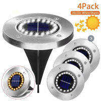 820LED พลังงานแสงอาทิตย์ Disk Light สวนกลางแจ้ง Solar Underground Light Deck Light Spotlight ฝังโคมไฟ Led พลังงานแสงอาทิตย์ Garden Decor *