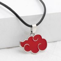 JDY6H 1Pcs Japanese Anime Cosplay Akatsuki Organization Red Cloud Sign Metal Unisex Pendant Trendy jewelry Women Men Necklace